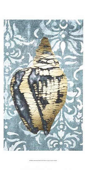 Gilded Solitary Shell II - Metallic Foil by Jennifer Goldberger art print