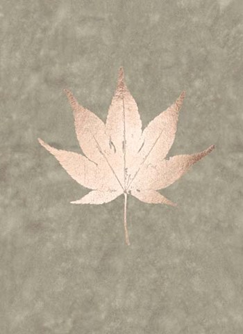 Rose Gold Foil Leaf IV on Lichen Wash by Jennifer Goldberger art print