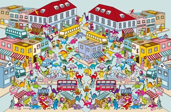 Dino Town by The Paper Stone art print