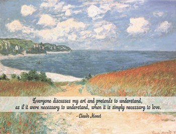 Monet Quote Chemin Dans Les Bles A Pourville by Quote Master art print