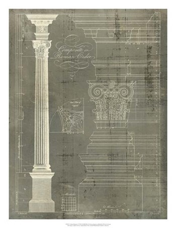 Column Blueprint I by Thomas Sheraton art print
