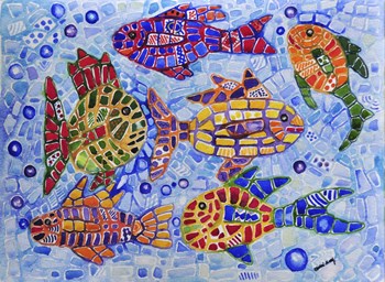 Tropical Fish by Charlsie Kelly art print