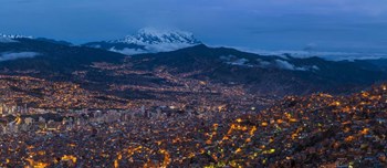 Aerial view of El Alto at Night, La Paz, Bolivia by Panoramic Images art print