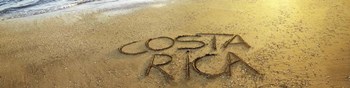 Text on Sand on the Beach, Liberia, Guanacaste, Costa Rica by Panoramic Images art print