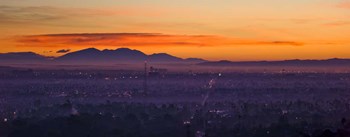 Buildings and San Bernardino Mountains, California by Panoramic Images art print