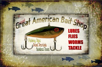 Fishing - Bait Shop by LightBoxJournal art print
