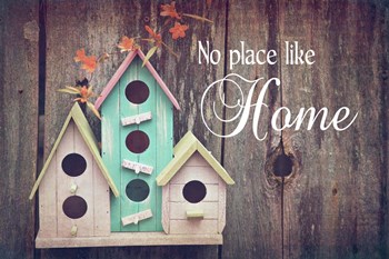 No Place Like Home Bird Houses by Color Me Happy art print