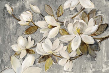 Magnolia Simplicity Neutral Gray by Silvia Vassileva art print
