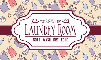 Laundry Room Sign Yellow Pattern by Color Me Happy art print