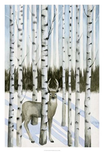 Deer in Snowfall I by Grace Popp art print