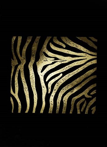 Gold Foil Zebra Pattern on Black by Vision Studio art print
