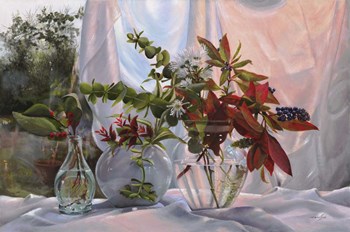 Fiori e Sfumature Rosse by Danka Weitzen art print