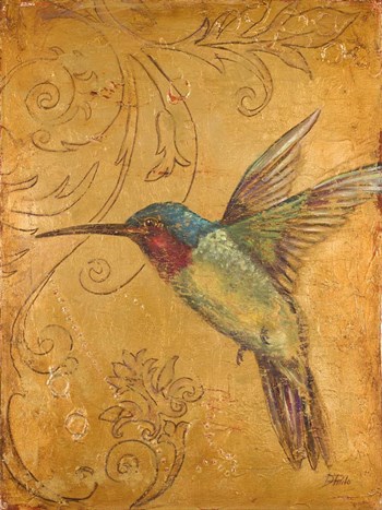 Golden Hummingbird II by Patricia Pinto art print