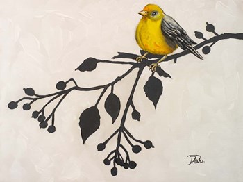 Yellow Bird On the Branch II by Patricia Pinto art print