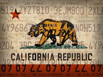 Cali State Flag License Plates by Design Turnpike art print