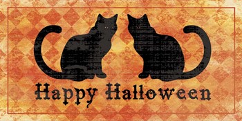 Cats - Happy Halloween by Erin Clark art print