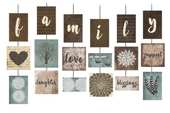 Family Blessings (collage) by Erin Clark art print