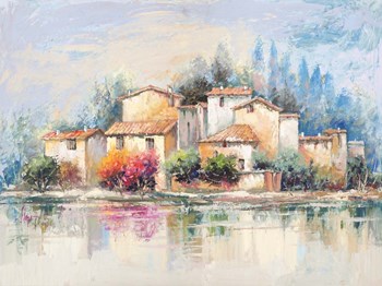 Borgo sul lago by Luigi Florio art print