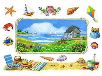 Cottage on the Cove by Geraldine Aikman art print