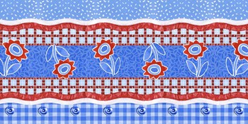 Red White + Blue Border by Geraldine Aikman art print