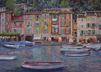Portofino al Crepuscolo by Guido Borelli art print