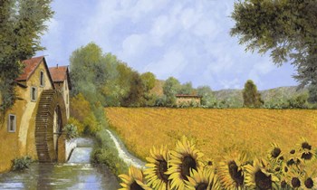 IL Mulino e i Girasoli by Guido Borelli art print