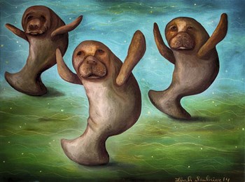 Dance Of The Manatees by Leah Saulnier art print