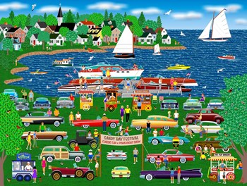 Classic Car Boat Show by Mark Frost art print