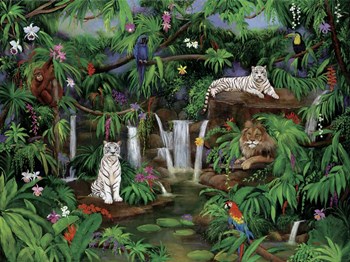 White Tigers by Betty Lou art print