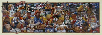 Mo&#39; Mutts Sports Bar by Bill Bell art print