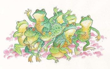 Frogs are Jumping by Bill Bell art print