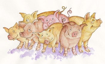 Piggies by Bill Bell art print