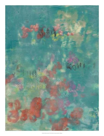 Teal Rose Garden II by Jennifer Goldberger art print