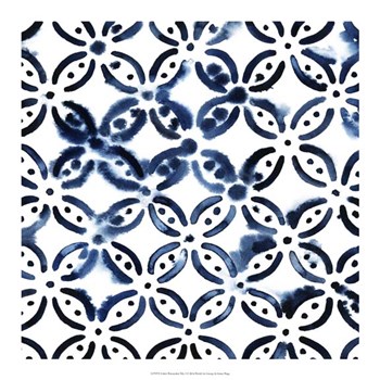 Cobalt Watercolor Tiles I by Grace Popp art print