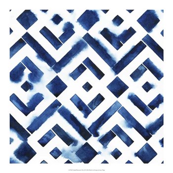 Cobalt Watercolor Tiles II by Grace Popp art print