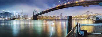Brooklyn Bridge Pano 2-Color by Moises Levy art print