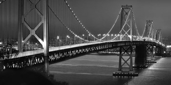 Oakland Bridge 2 BW by Moises Levy art print