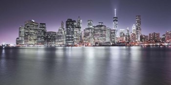 Manhattan Skyline Night by Moises Levy art print