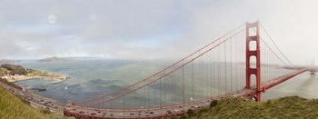 Golden Gate Panorama, San Francisco, California &#39;11 - color by Monte Nagler art print