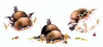 Bird And Ladybug by Peggy harris art print