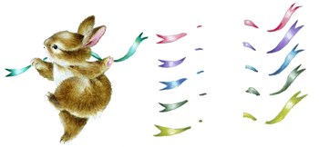 Spring Fling - Dancing Bunny by Peggy harris art print