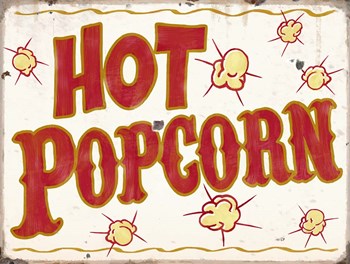 Hot Popcorn Distressed by RetroPlanet art print