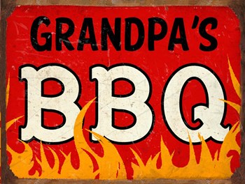 BBQ Grandpas by RetroPlanet art print