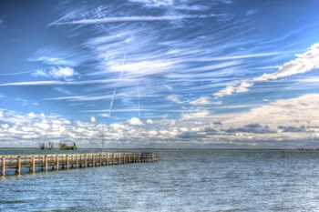 Pier And Island Tif by Robert Goldwitz art print