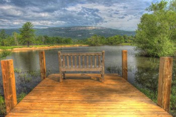 Mountain Dock and Bench I by Robert Goldwitz art print