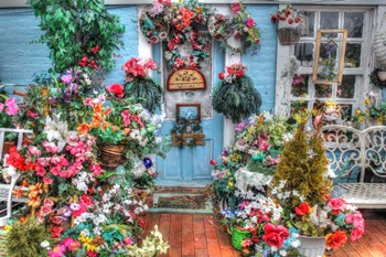 Plastic Flowers Welcome by Robert Goldwitz art print