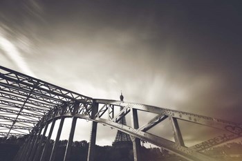 Glimpse of the Eiffel BW by Sebastien Lory art print