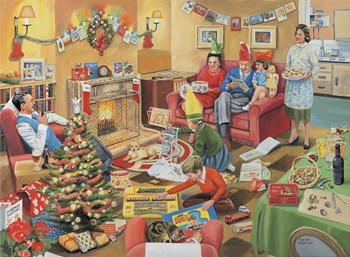 A 50&#39;s Family Christmas by Trevor Mitchell art print