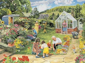 Gardening With Grandad by Trevor Mitchell art print