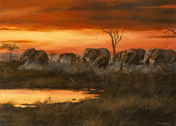 Sunset River Crossing by Trevor V. Swanson art print